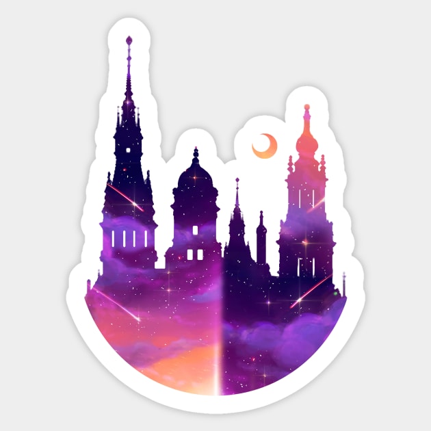 Rising Sun Castle Sticker by KucingKecil